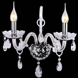Applique moderne din cristal cu 2 lumini în funcție de lumânare