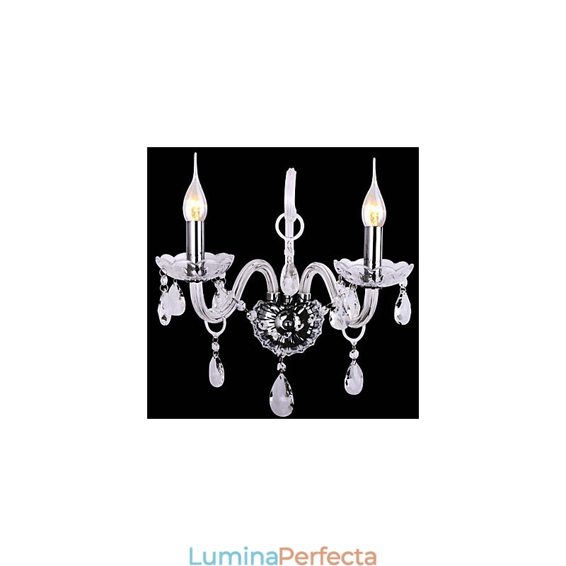 Applique moderne din cristal cu 2 lumini în funcție de lumânare