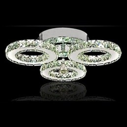 Montaj cu cristale, 3 lumini, oțel inoxidabil galvanizat modern, transparent