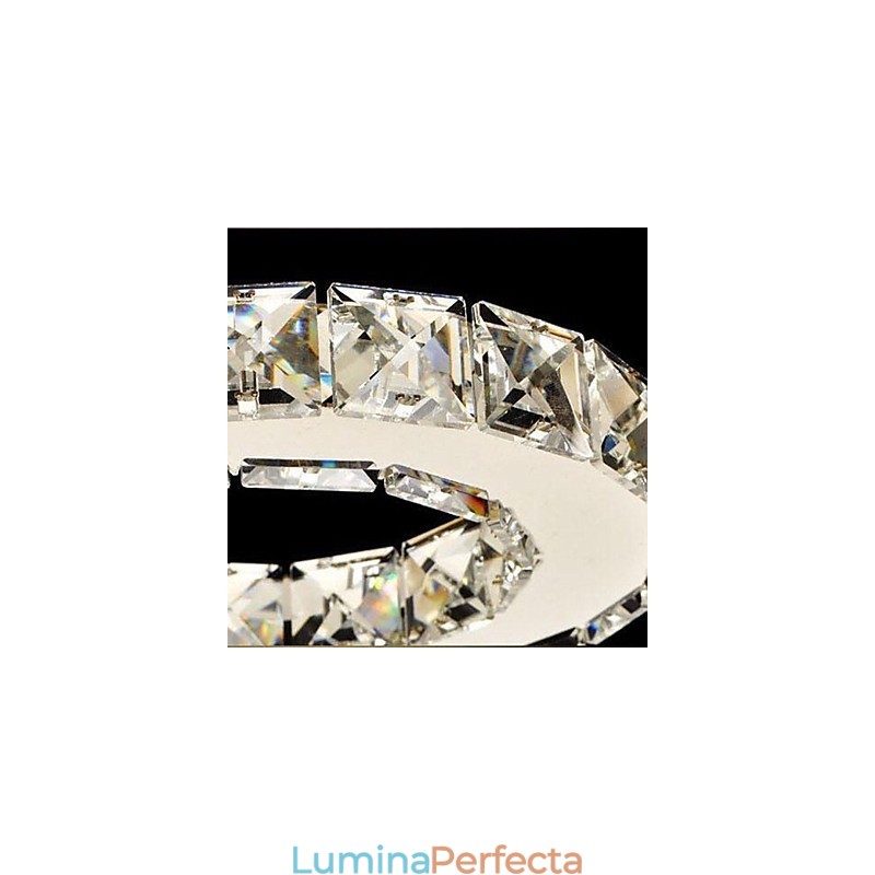Montaj cu cristale, 3 lumini, oțel inoxidabil galvanizat modern, transparent