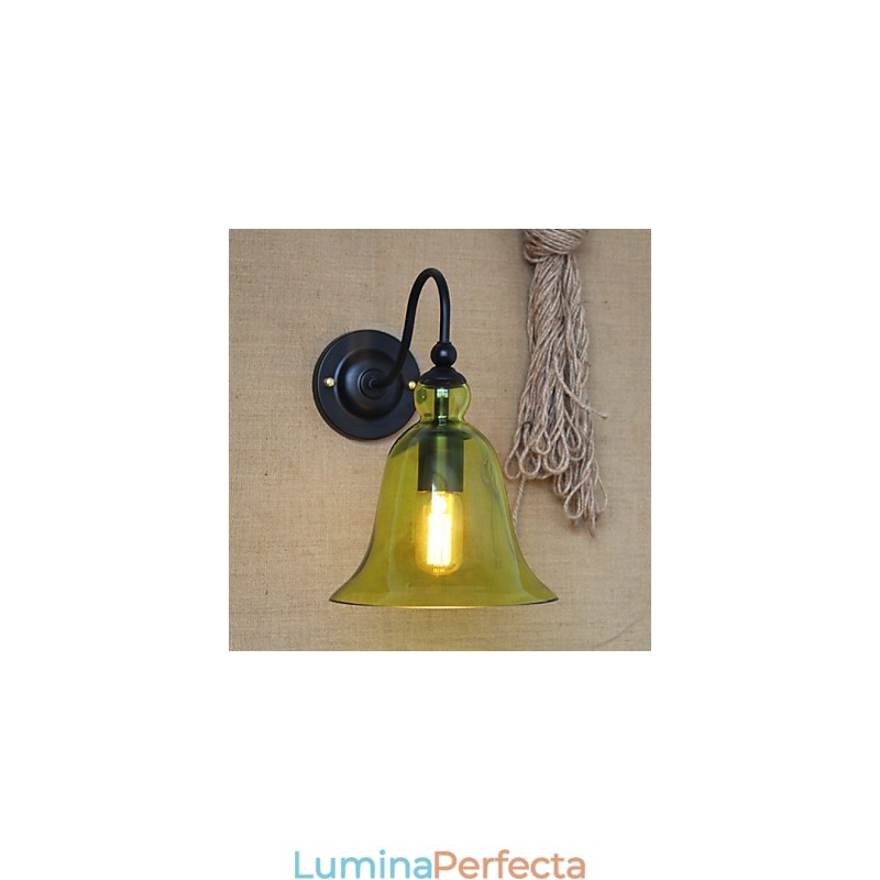 American Rural Countryside Minimalist Blue Glass Lampă decorativă de perete Camera de zi Hol