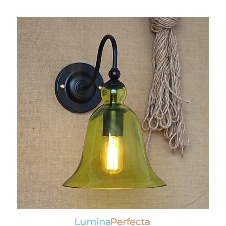 American Rural Countryside Minimalist Blue Glass Lampă decorativă de perete Camera de zi Hol