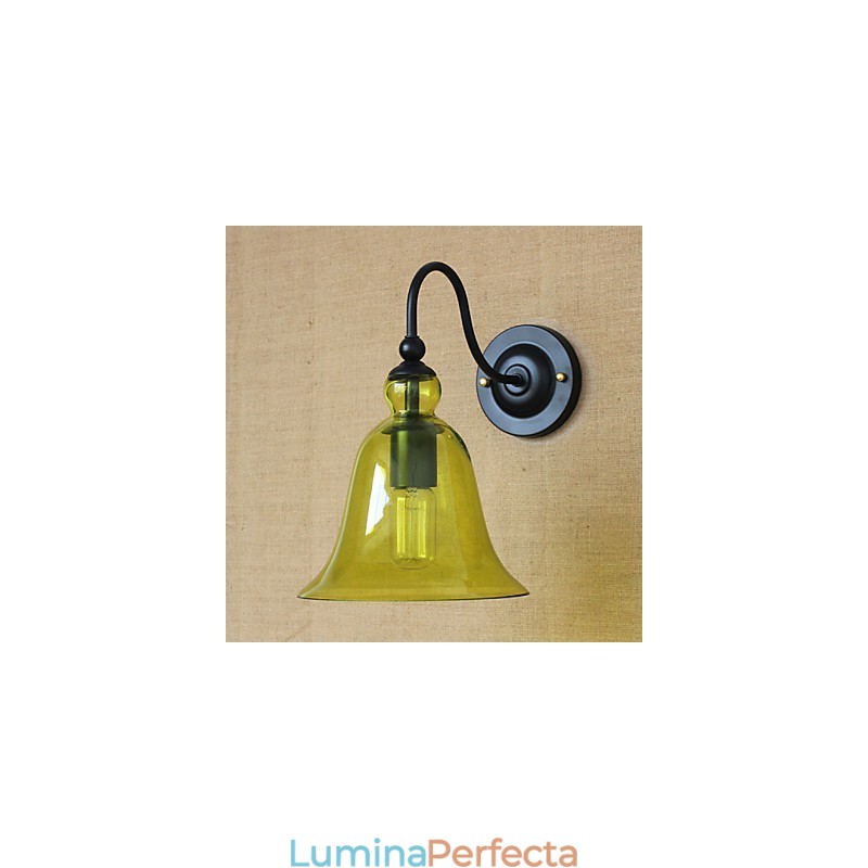 American Rural Countryside Minimalist Blue Glass Lampă decorativă de perete Camera de zi Hol