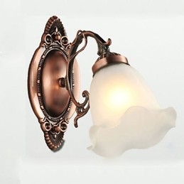 Lampă de perete din fier forjat, din sticlă retro, simplă, europeană modernă, eleganță