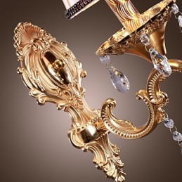 Lumină elegantă de perete din cristal în roz