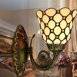 European Mediteranean Contractat Rural Creativ Fier forjat Lampă de perete Lumini din sticlă