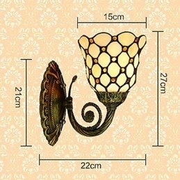 European Mediteranean Contractat Rural Creativ Fier forjat Lampă de perete Lumini din sticlă