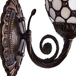 European Mediteranean Contractat Rural Creativ Fier forjat Lampă de perete Lumini din sticlă