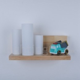 Aplice de perete în stil mini cu abajururi de sticlă Applique de perete din lemn de bambus contemporan modern