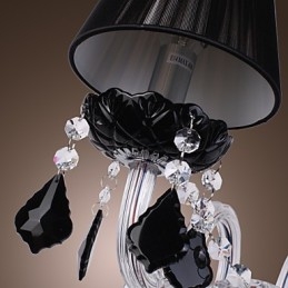 Aplica de perete din cristal cu 2 lumini in nuanta de stofa