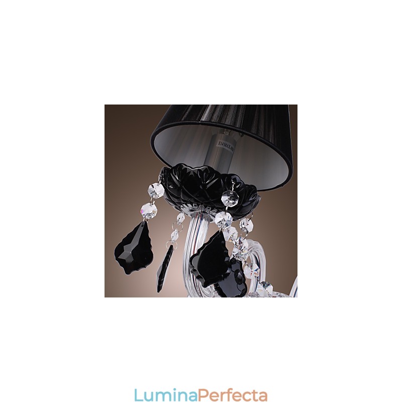 Aplica de perete din cristal cu 2 lumini in nuanta de stofa