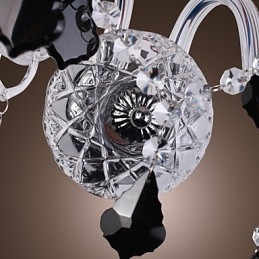 Aplica de perete din cristal cu 2 lumini in nuanta de stofa