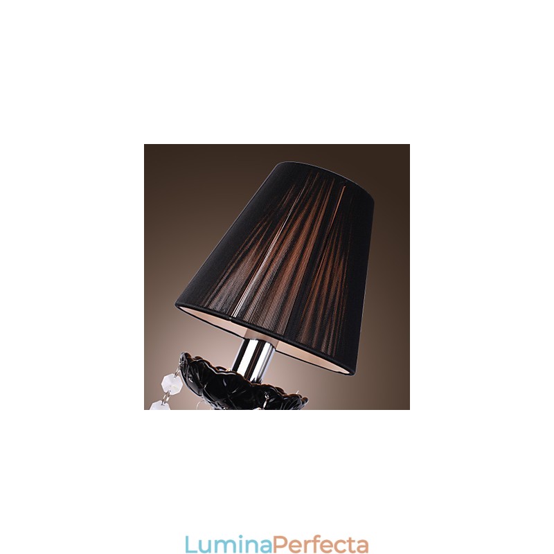 Aplica de perete din cristal cu 2 lumini in nuanta de stofa