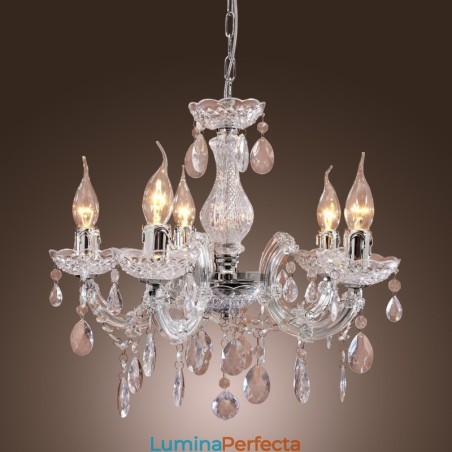 Lampă de tavan cromat Upligh Lumină cu lumânare Candelabru din acril Lampă de tavan cromat Upligh Lumină cu lumânare Candelabru din acril