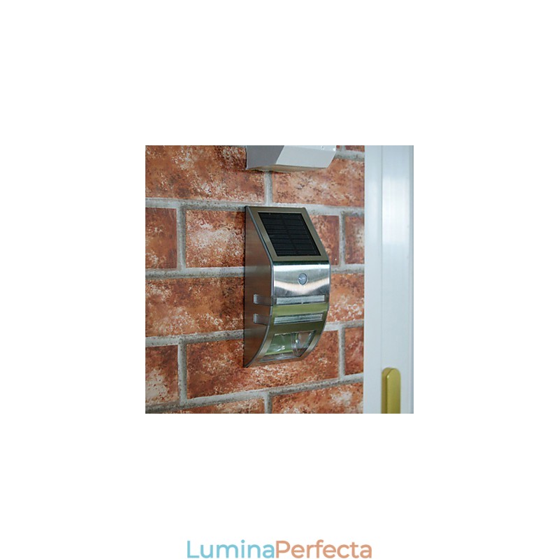 Lampă solară de perete albă cu senzor de mișcare PIR
