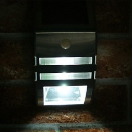 Lampă solară de perete albă cu senzor de mișcare PIR