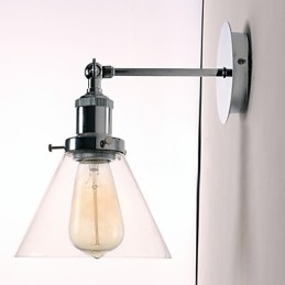 Aplica de perete Art Deco cu abajur de con de sticla