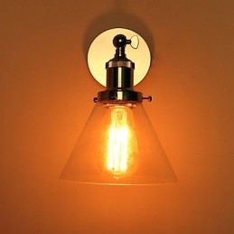 Aplica de perete Art Deco cu abajur de con de sticla