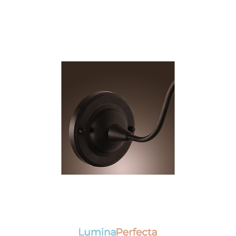 Aplică artistică de perete cu abajur din metal retro și suport