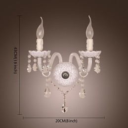 Aplica de perete din cristal cu 2 lumini in bec de lumanare
