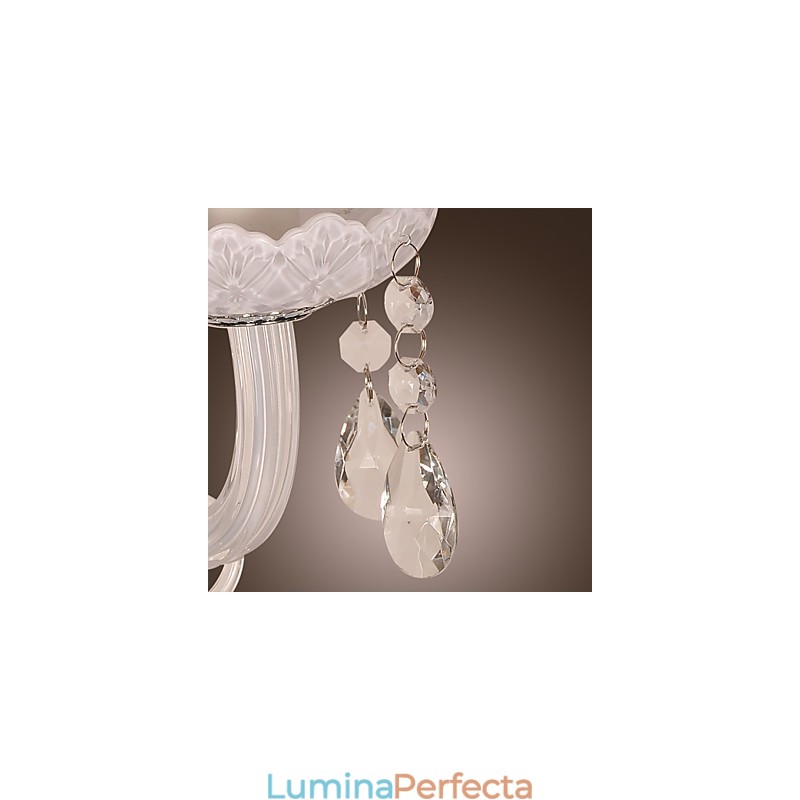 Aplica de perete din cristal cu 2 lumini in bec de lumanare