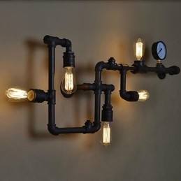 Aplice 5 Lumini Conducta Apa Fier Mini Stil Industrial Metal Country