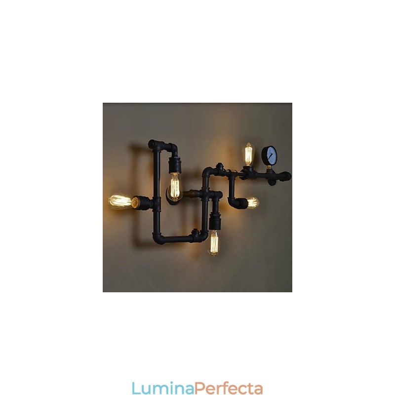 Aplice 5 Lumini Conducta Apa Fier Mini Stil Industrial Metal Country