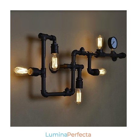 Aplice 5 Lumini Conducta Apa Fier Mini Stil Industrial Metal Country Aplice 5 Lumini Conducta Apa Fier Mini Stil Industrial Metal Country