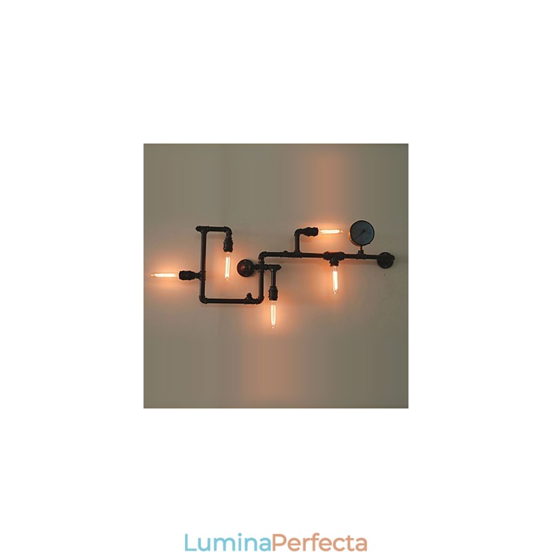 Aplice 5 Lumini Conducta Apa Fier Mini Stil Industrial Metal Country