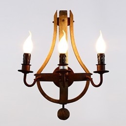 Lampă vintage americană rustică din lemn de perete pentru butoi de vin. Lampă pentru living și dormitor