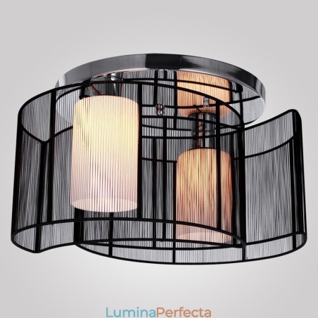 Plafoniera Design Modern 2 Lumini Negru Plafoniera Design Modern 2 Lumini Negru