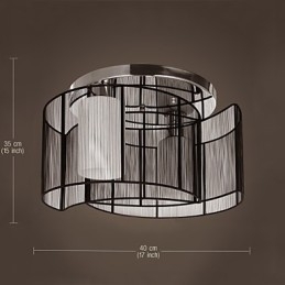 Plafoniera Design Modern 2 Lumini Negru