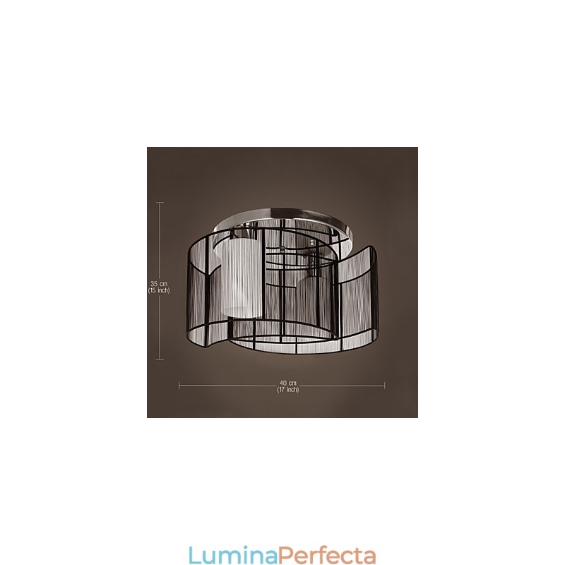 Plafoniera Design Modern 2 Lumini Negru