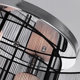 Plafoniera Design Modern 2 Lumini Negru