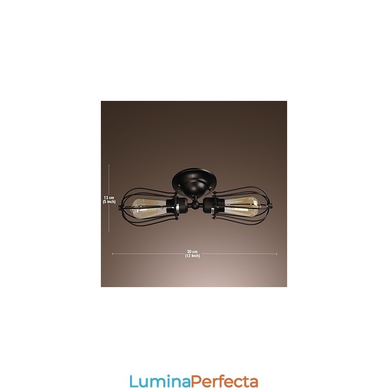 Lampă de perete aurie cu 2 lumini în stil antic