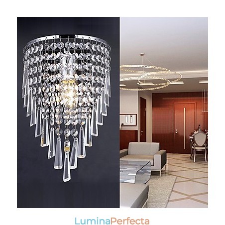 Aplică de perete de cristal elegantă cu 1 lumină Aplică de perete de cristal elegantă cu 1 lumină