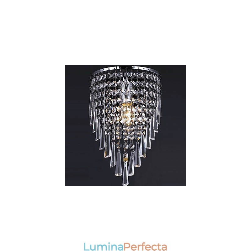 Aplică de perete de cristal elegantă cu 1 lumină