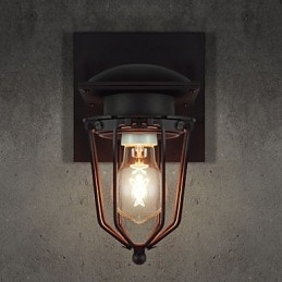 Aplică retro forjată cu un singur cap Aplic antic Lampă cu amintiri Loft American Fier Vintage Cuști mici