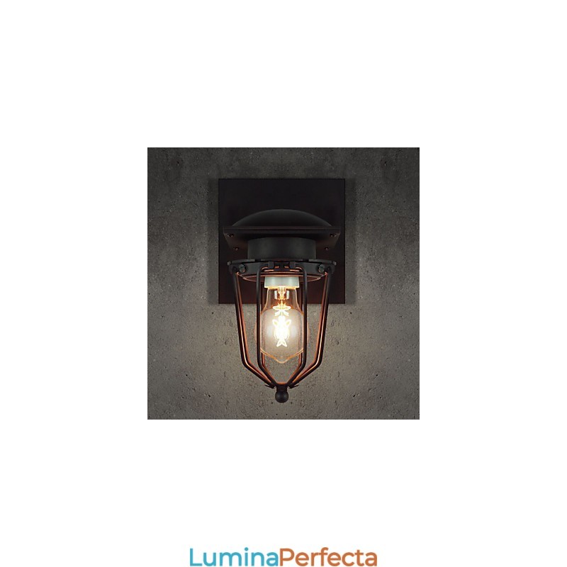 Aplică retro forjată cu un singur cap Aplic antic Lampă cu amintiri Loft American Fier Vintage Cuști mici