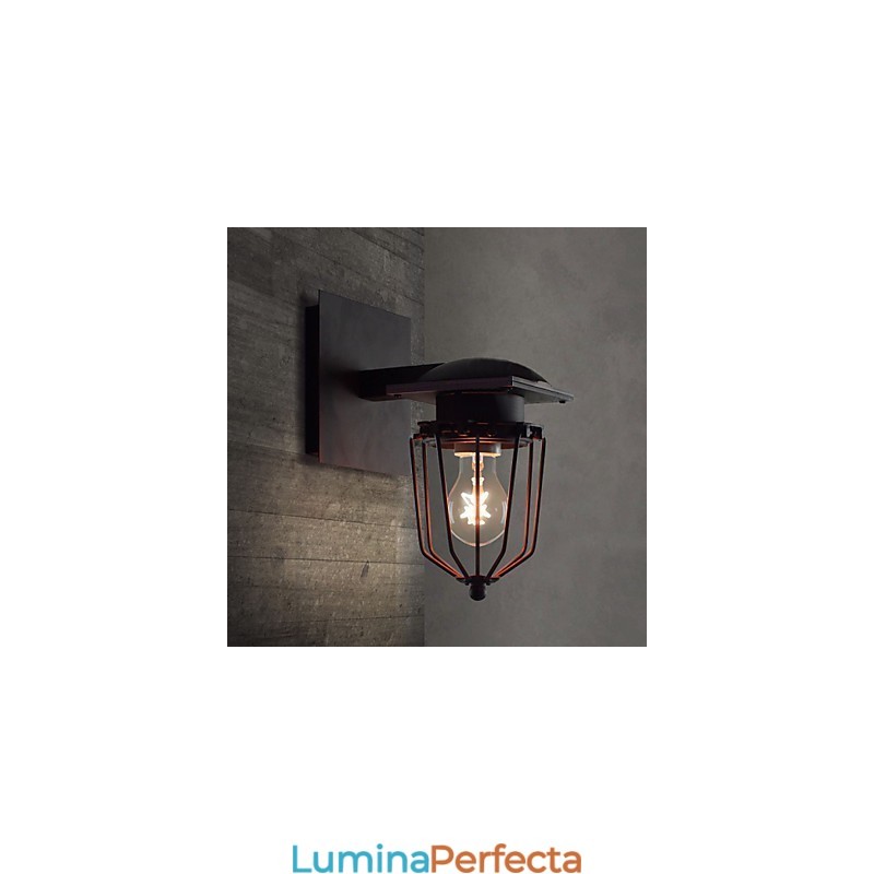 Aplică retro forjată cu un singur cap Aplic antic Lampă cu amintiri Loft American Fier Vintage Cuști mici
