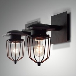 Aplică retro forjată cu un singur cap Aplic antic Lampă cu amintiri Loft American Fier Vintage Cuști mici