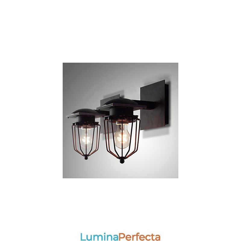 Aplică retro forjată cu un singur cap Aplic antic Lampă cu amintiri Loft American Fier Vintage Cuști mici