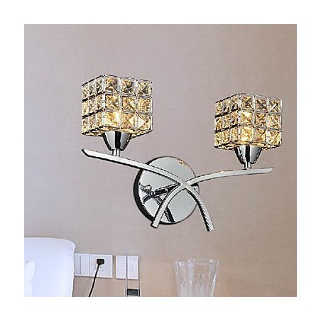 Aplică modernă de perete din cristal cu 2 lumini Aplică modernă de perete din cristal cu 2 lumini