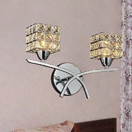 Aplică modernă de perete din cristal cu 2 lumini