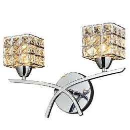 Aplică modernă de perete din cristal cu 2 lumini