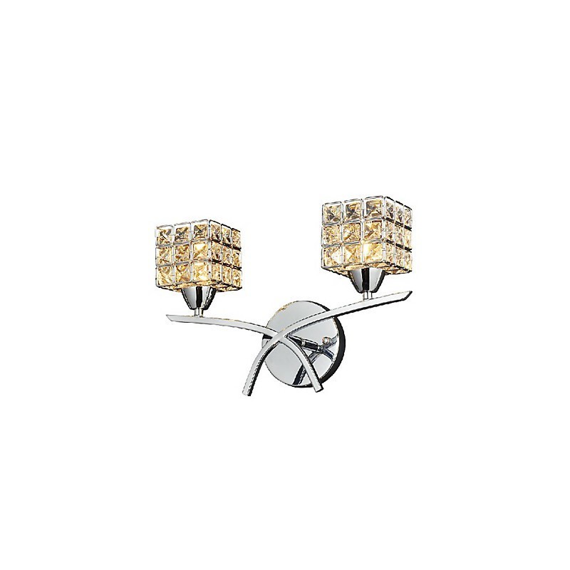 Aplică modernă de perete din cristal cu 2 lumini