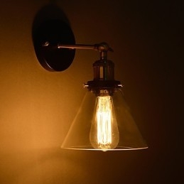 Aplica de perete retro cu abajur din sticla florala si suport metalic