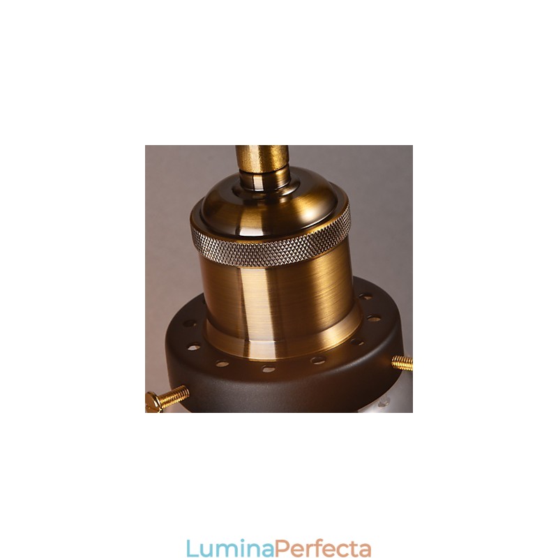 Aplica de perete retro cu abajur din sticla florala si suport metalic