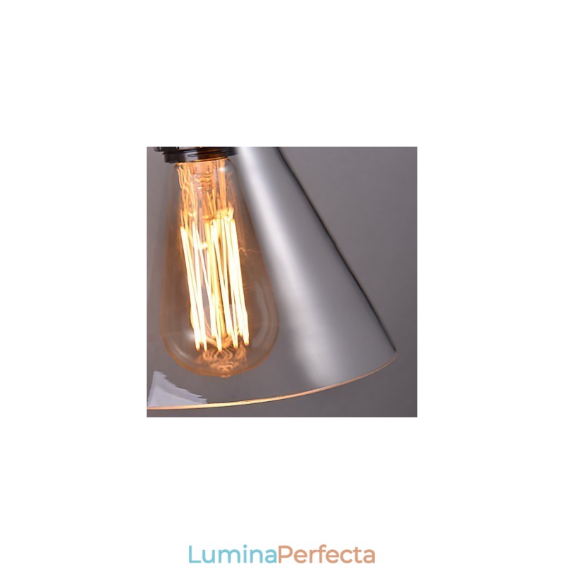 Aplica de perete retro cu abajur din sticla florala si suport metalic