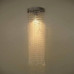 Lampă de perete cu finisaj cromat MR16 50W cu lanțuri de cristal